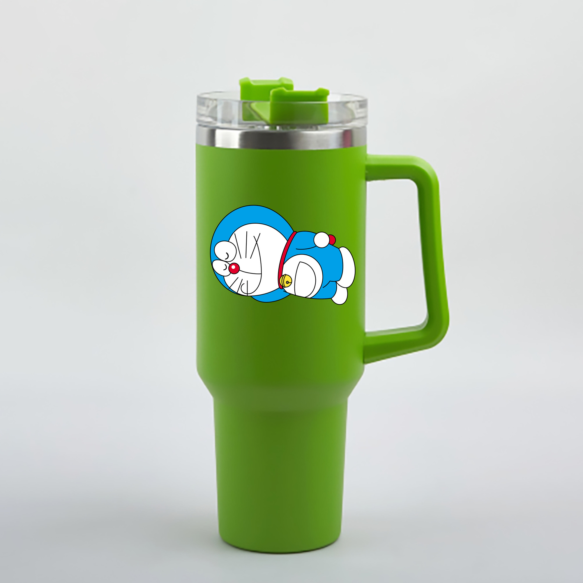 （画像用） ドラえもん Doraemon 1200mL車用タンブラー - クリスタルステッカー（プラスチックストロー付き）
